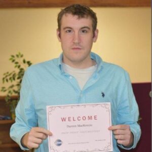 Darren holding certificate